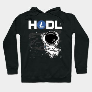 HODL Astronaut Litecoin LTC Coin To The Moon Crypto Token Cryptocurrency Blockchain Wallet Birthday Gift For Men Women Kids Hoodie